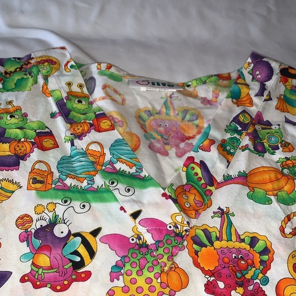 Gently Loved Fun Colorful Scrub Top by Life - Picture 3 of 6